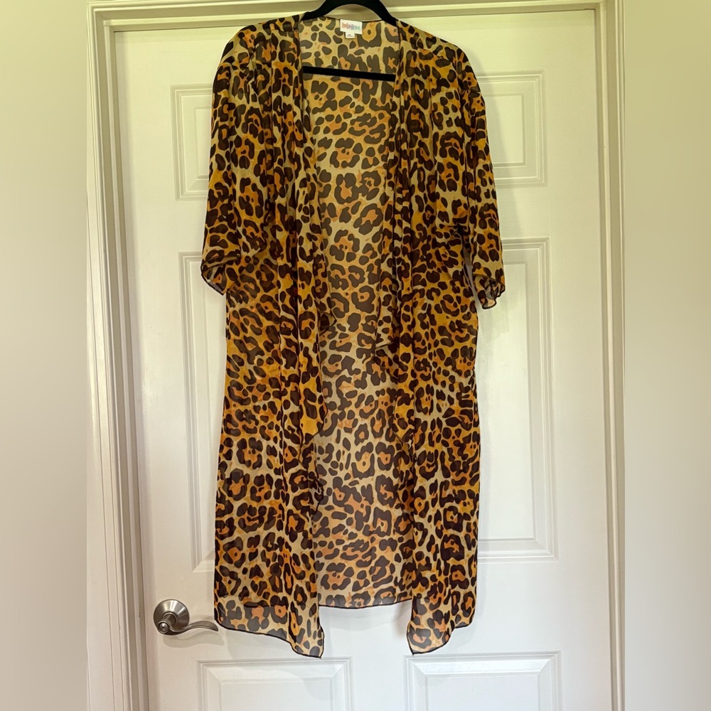 Leopard Print Sheer Kimono